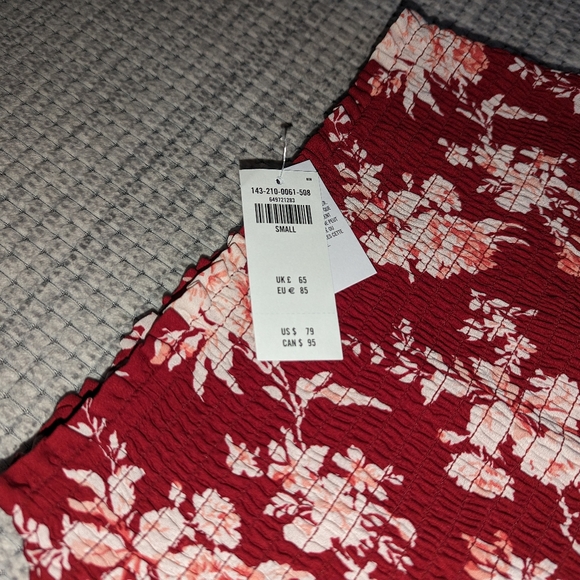 Abercrombie & Fitch red floral ruffle skirt - Picture 4 of 5